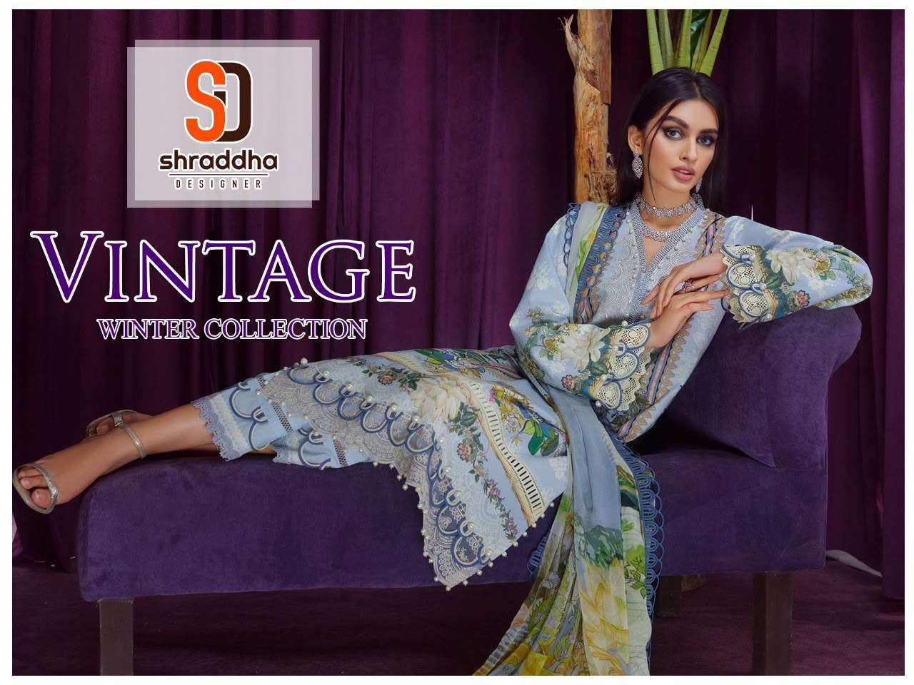 SHARADDHA DESIGNER VINTAGE WINTER COLLECTION PASMINA PRINTED PAKISTANI SUIT WHOLESALER